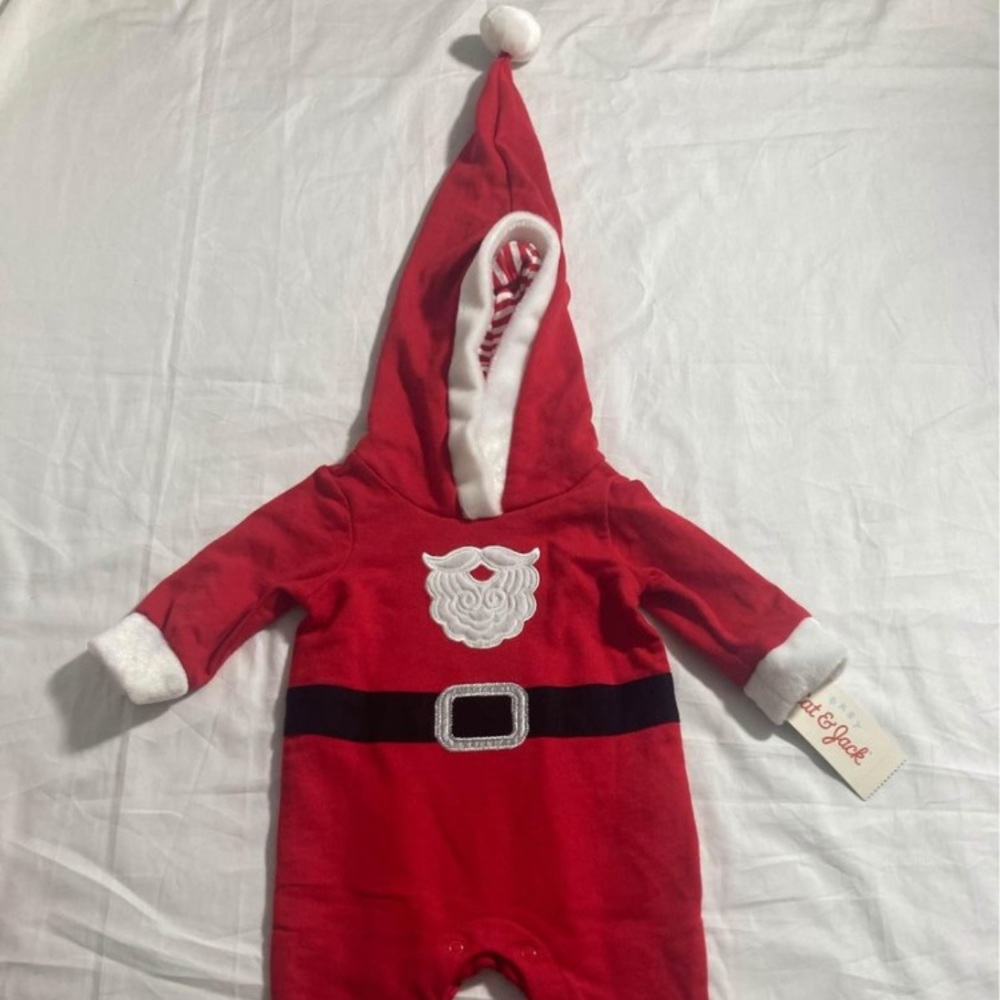 0-3m Santa Suit with Hood NEW Cat & Jack Infant Newborn Unisex Boy Girl